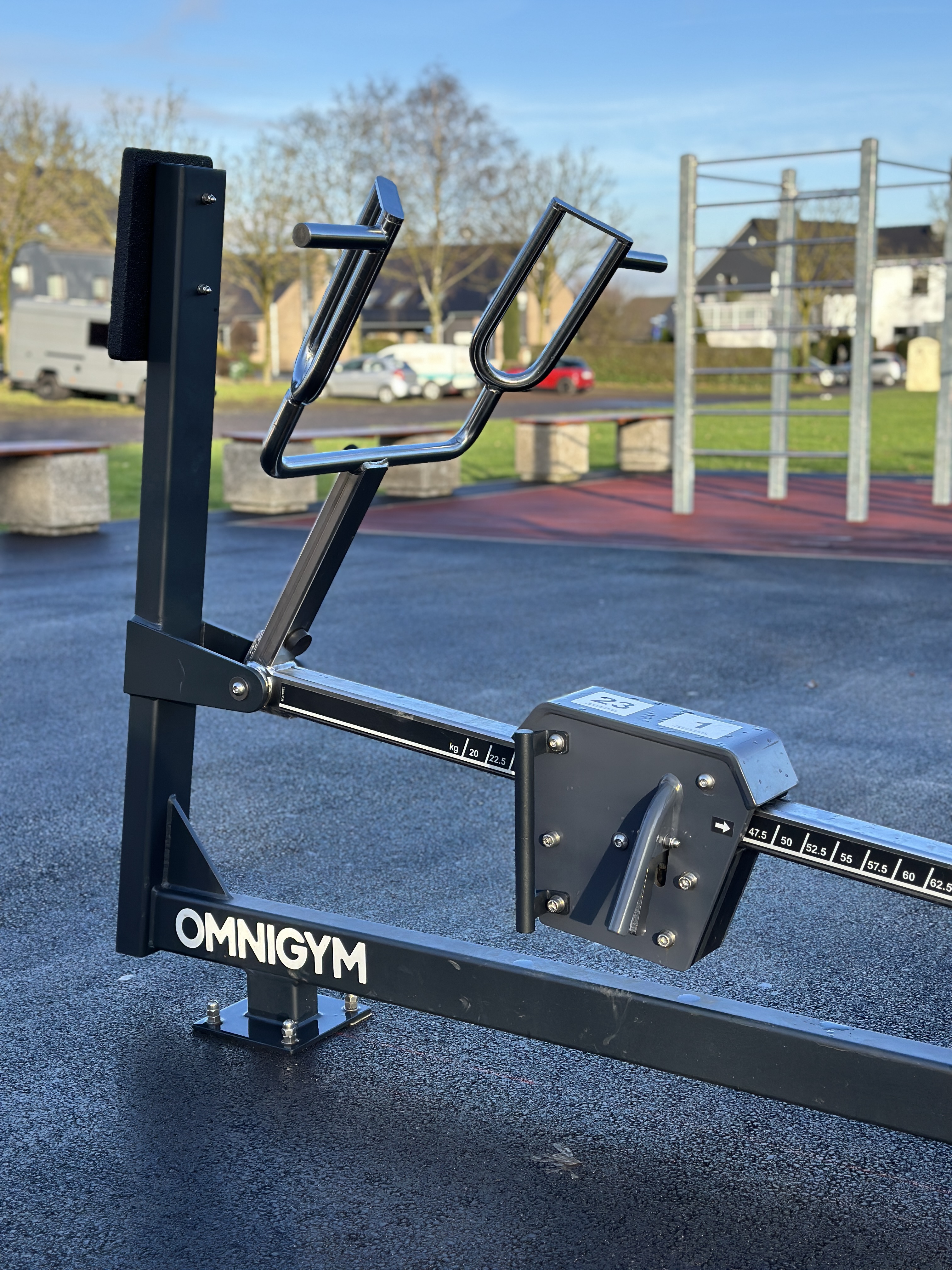 Ein Fitnessgerät am Outdoorgym Wenderfeld